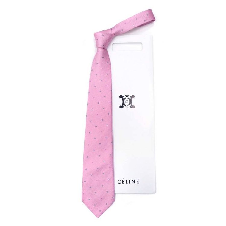Красивый галстук в цветочек сиреневого цвета Celine 820671