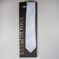 Голубой галстук с волнистыми линиями Emilio Pucci 101779