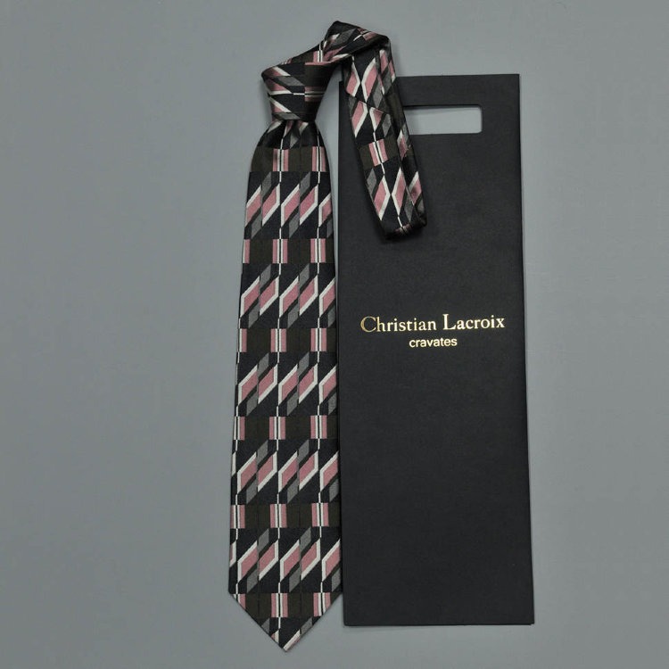 Шелковый галстук с элегантным принтом "геометрия" Christian Lacroix 836271