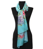 Розово-голубой шарфик с цветами 38860