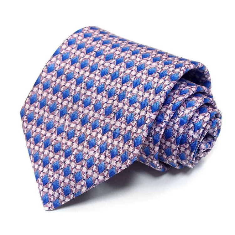 Светлый галстук с синими ромбиками Benjamin James 811560