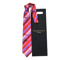 Ярко-розовый полосатый галстук Christian Lacroix 837458